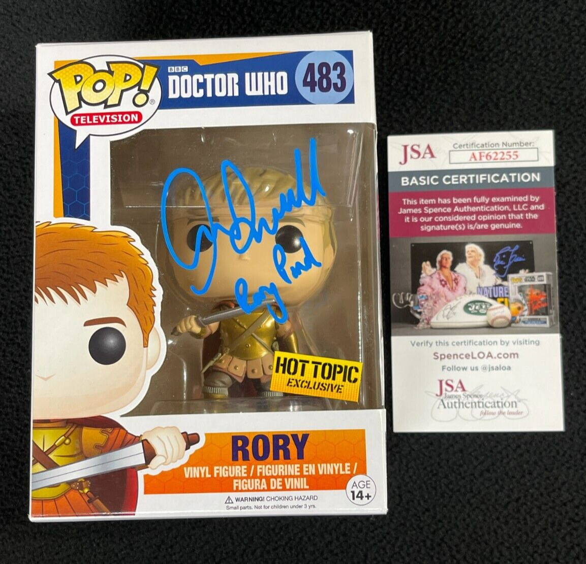 Arthur Darvill Signed Doctor Who Rory Pond Hot Topic Funko Pop Figure JSA COA
