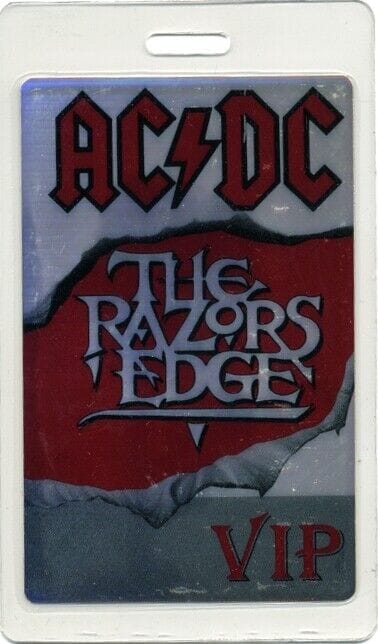 AC/DC 1990 Razor's Edge concert tour Band VIP Laminated Backstage Pass ...