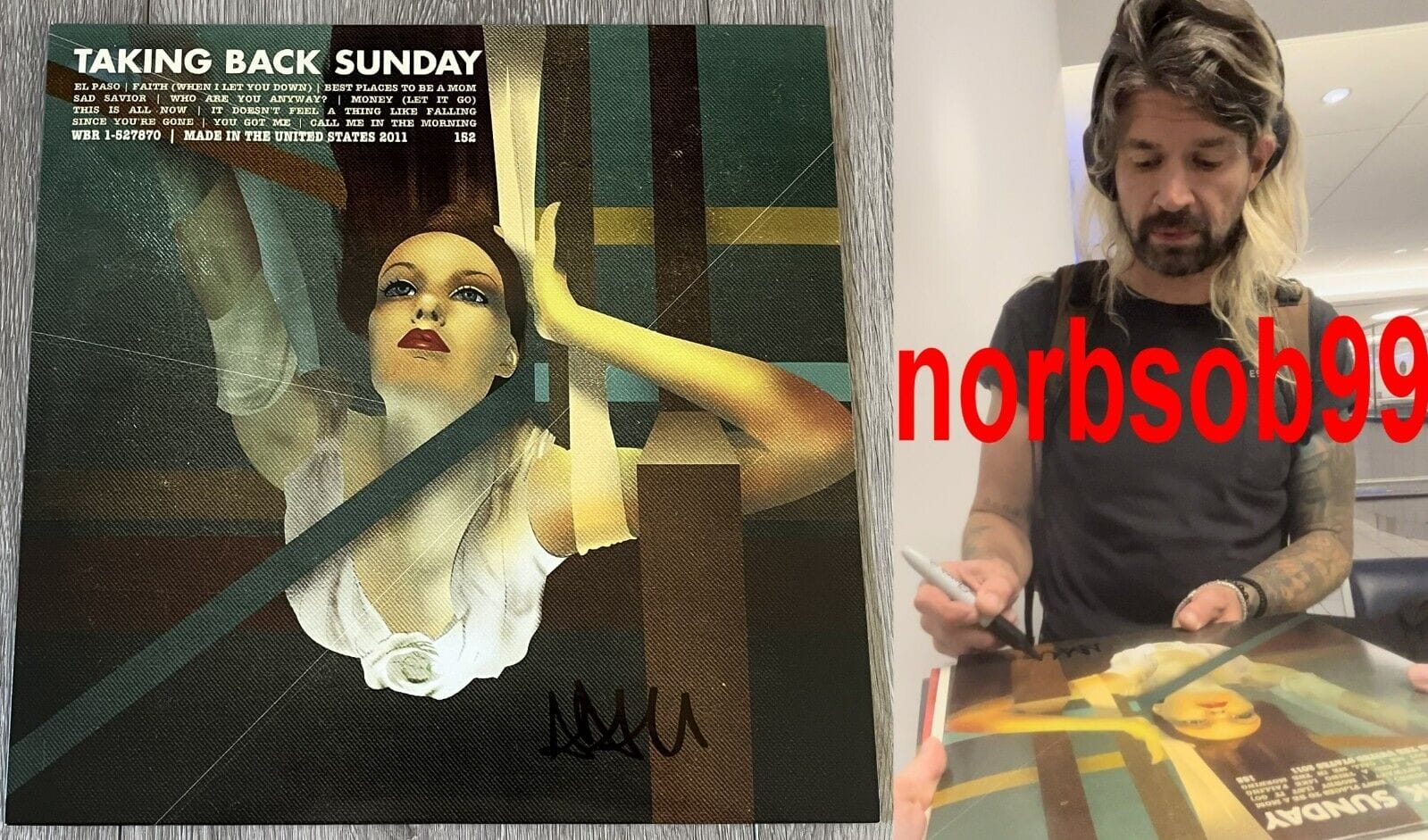 ADAM LAZZARA SIGNED AUTOGRAPH TAKING BACK SUNDAY VINYL ALBUM LP w/EXACT PROOF