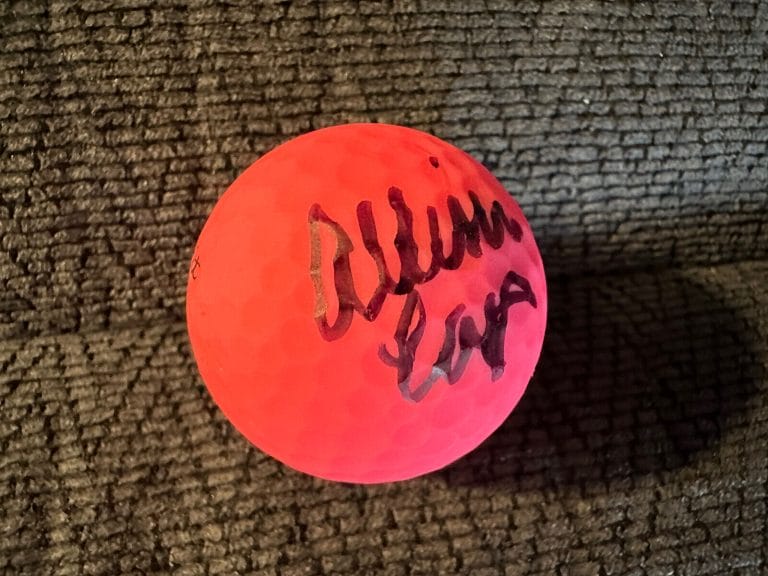 ALLISEN CORPUZ SIGNED PINK GOLF BALL AUTOGRAPHED BREAST CANCER AWARENESS LPGA COLLECTIBLE MEMORABILIA