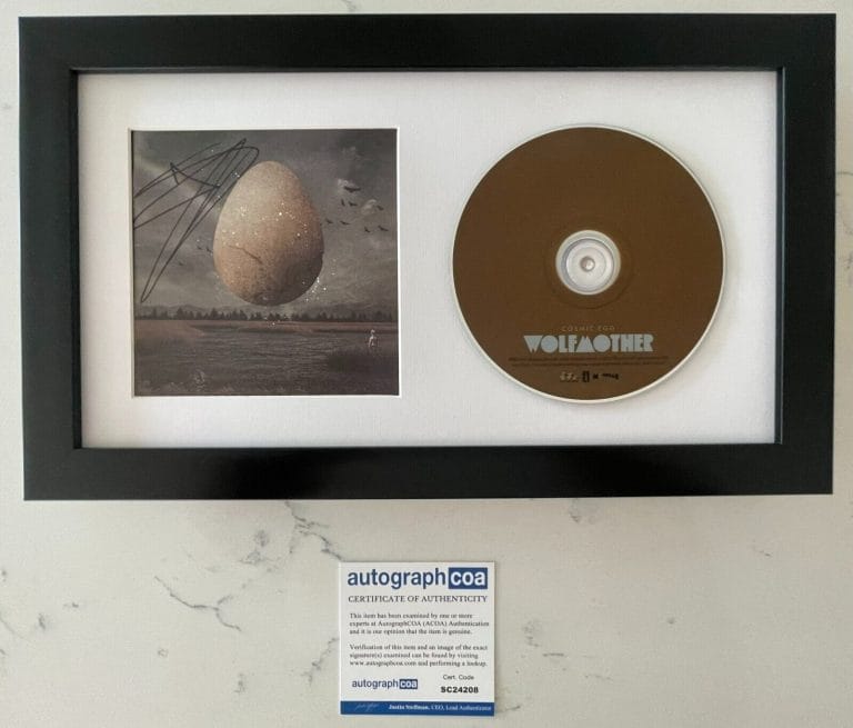 ANDREW STOCKDALE SIGNED WOLFMOTHER COSMIC EGG FRAMED CD W/PROOF AUTOGRAPH COA COLLECTIBLE MEMORABILIA
