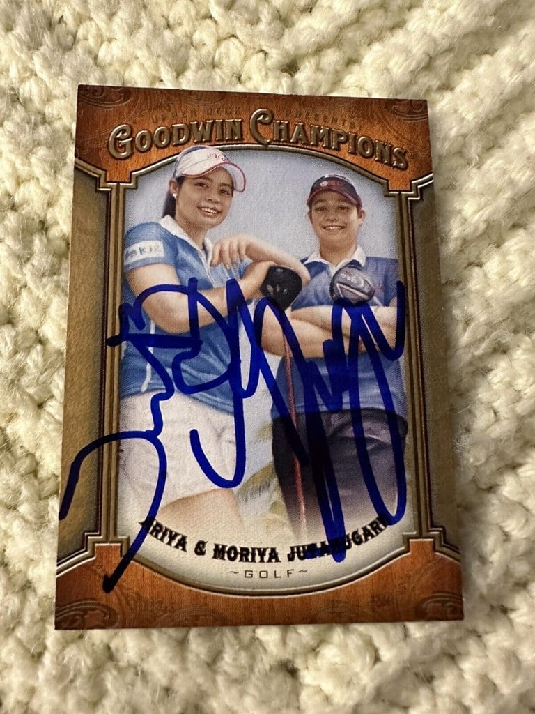 ARIYA & MORIYA JUTANUGARN SIGNED LPGA TOUR GOLF CARD AUTOGRAPHED COLLECTIBLE MEMORABILIA