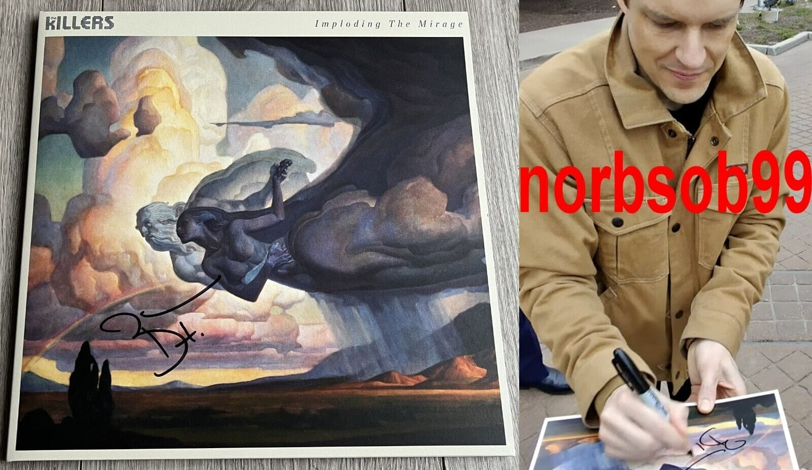 BRANDON FLOWERS SIGNED THE KILLERS IMPLODING THE MIRAGE VINYL w/PROOF & BECKETT