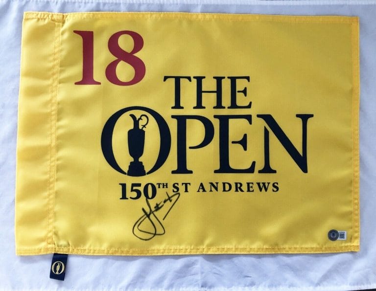 CAM CAMERON SMITH SIGNED FLAG 2022 BRITISH OPEN GOLF FLAG BECKETT BAS 5 COA COLLECTIBLE MEMORABILIA
