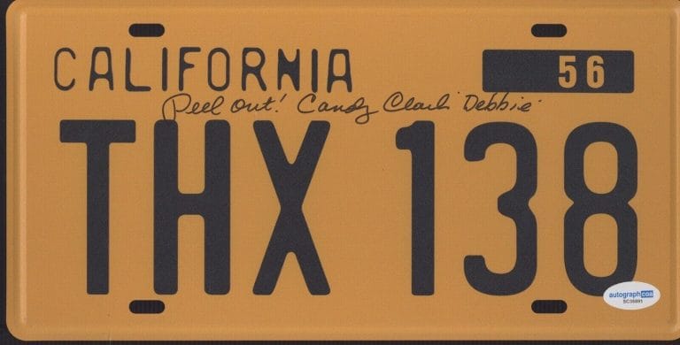 CANDY CLARK AMERICAN GRAFFITI SIGNED AUTOGRAPH LICENSE PLATE ACOA DEBBIE COLLECTIBLE MEMORABILIA