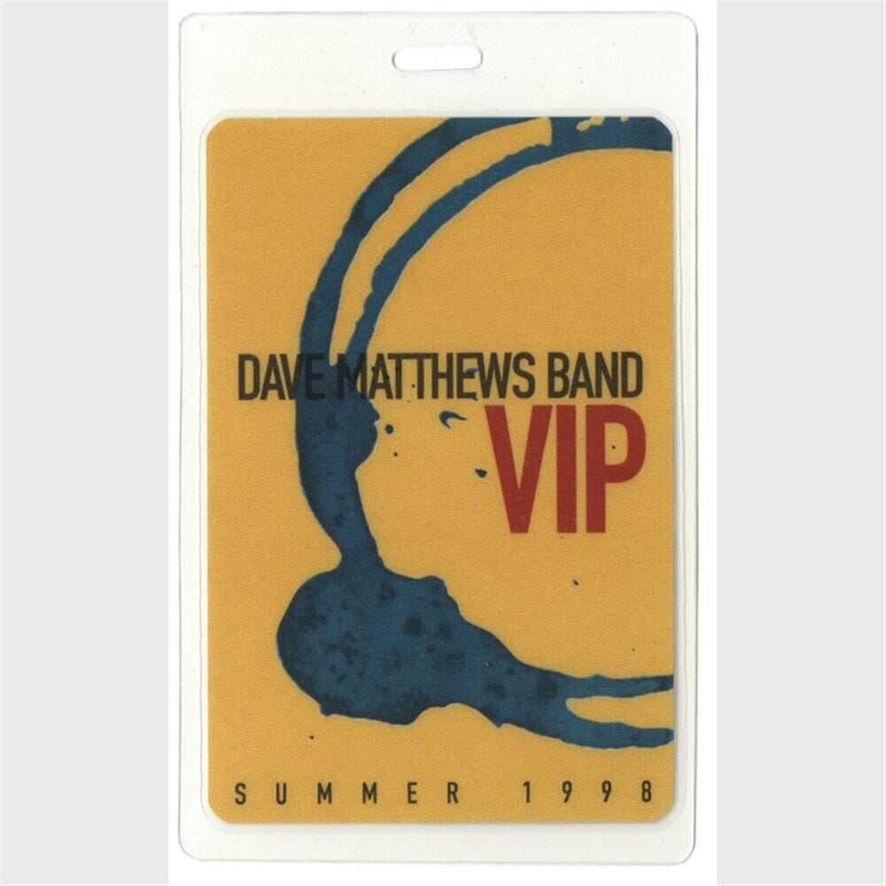 Dave Matthews Band 1998 Concert Tour Band Vip Laminated Backstage Pass Autographia 0197