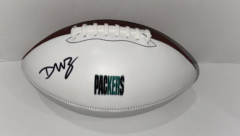 DONTAYVION WICKS SIGNED FOOTBALL GREEN BAY PACKERS AUTOGRAPHED PROOF JSA COA COLLECTIBLE MEMORABILIA