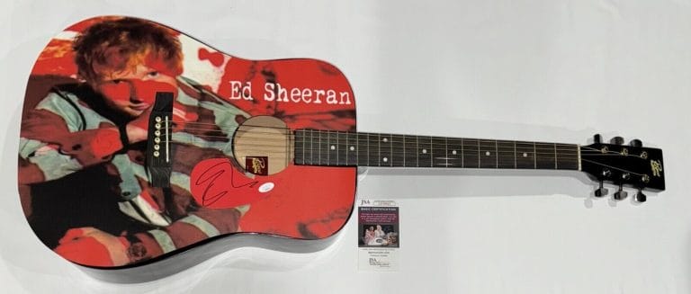 ED SHEERAN SIGNED CUSTOM ACOUSTIC GUITAR EQUALS AUTOGRAPHED JSA COA COLLECTIBLE MEMORABILIA