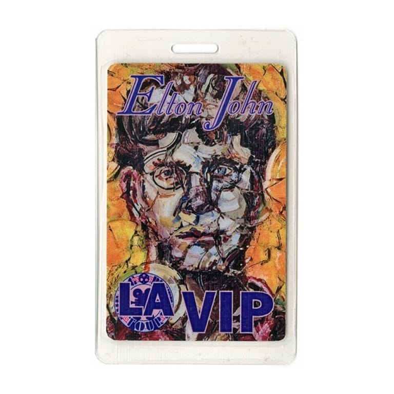 ELTON JOHN AUTHENTIC 1998 LAMINATE BACKSTAGE PASS THE BIG PICTURE TOUR LA FORUM COLLECTIBLE MEMORABILIA