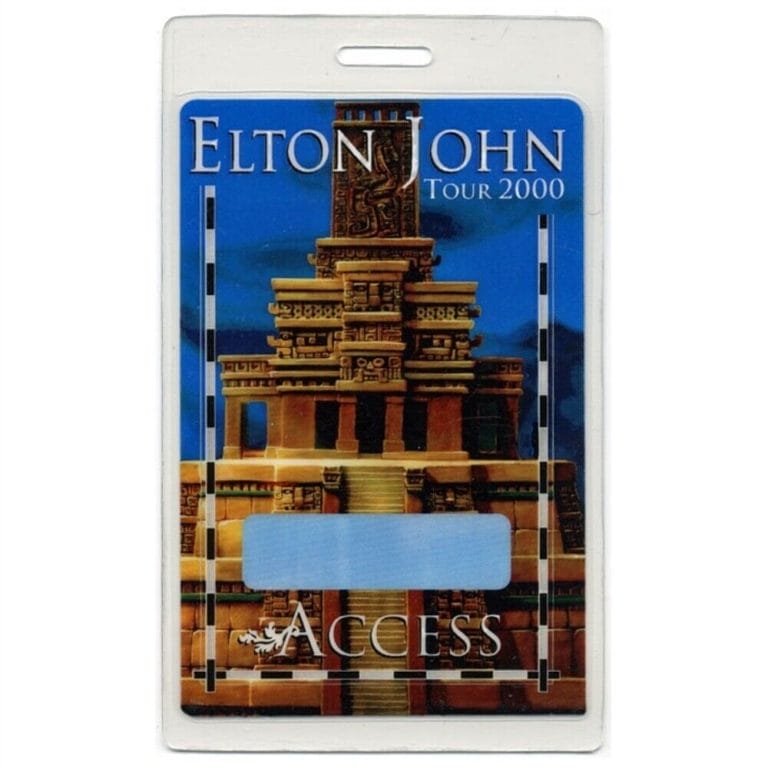 ELTON JOHN AUTHENTIC 2000 CONCERT TOUR LAMINATED BACKSTAGE PASS COLLECTIBLE MEMORABILIA