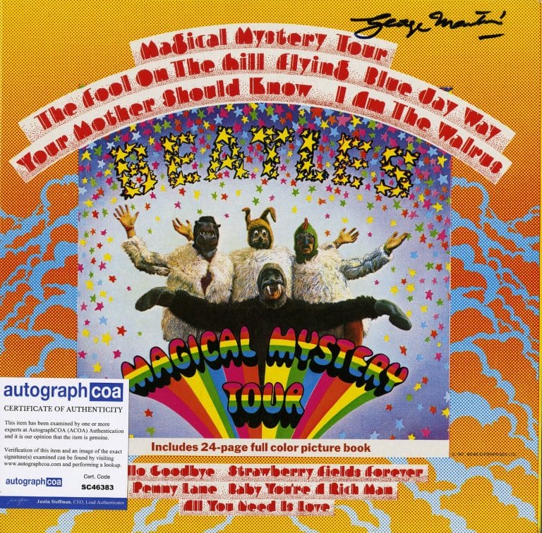GEORGE MARTIN MAGICAL MYSTERY TOUR THE BEATLES SIGNED VINYL RECORD ACOA COLLECTIBLE MEMORABILIA