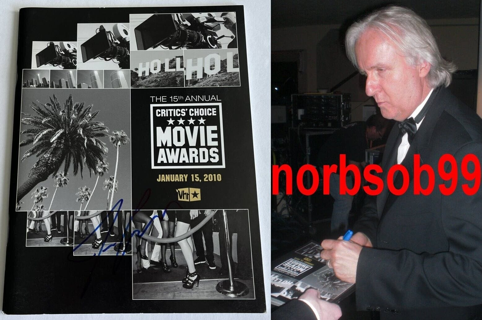 JAMES CAMERON SIGNED RARE 2010 CRITIC'S CHOICE AWARDS PROGRAM & BECKETT BAS COA