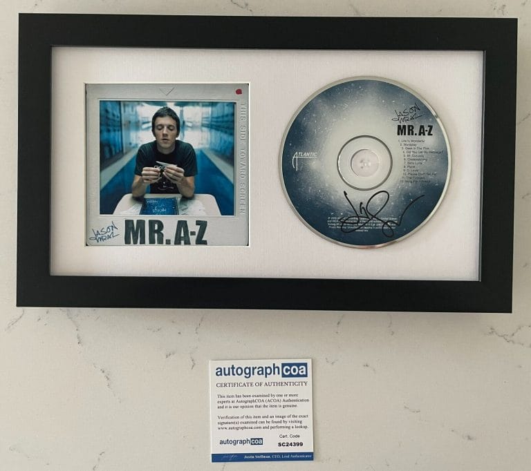 JASON MRAZ SIGNED AUTOGRAPH MR. A-Z FRAMED & MATTED CD W/EXACT PROOF COA ACOA COLLECTIBLE MEMORABILIA