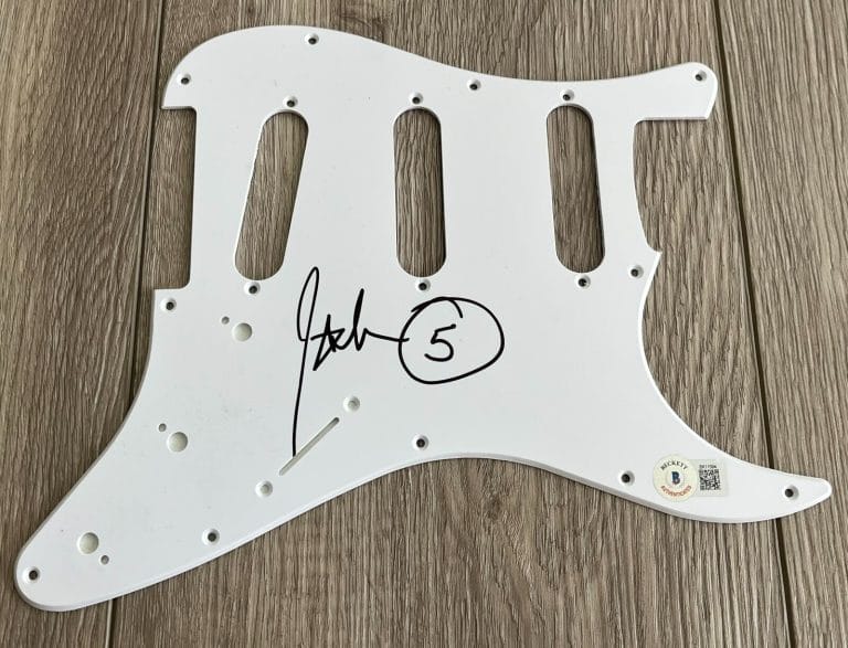 JOHN 5 MOTLEY CRUE ROB ZOMBIE BAND SIGNED GUITAR PICKGUARD W/PROOF & BECKETT COA COLLECTIBLE MEMORABILIA