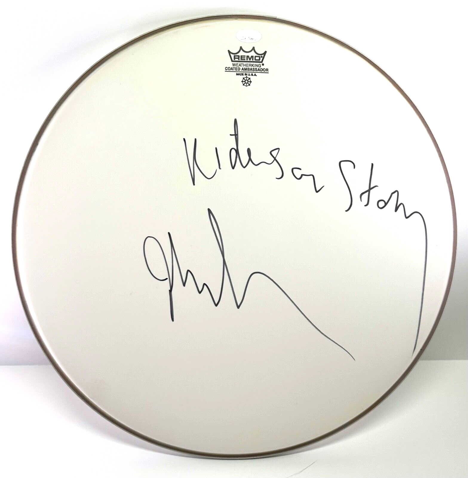 JOHN DENSMORE Signed Autograph Drumhead Riders On The Storm THE DOORS JSA COA