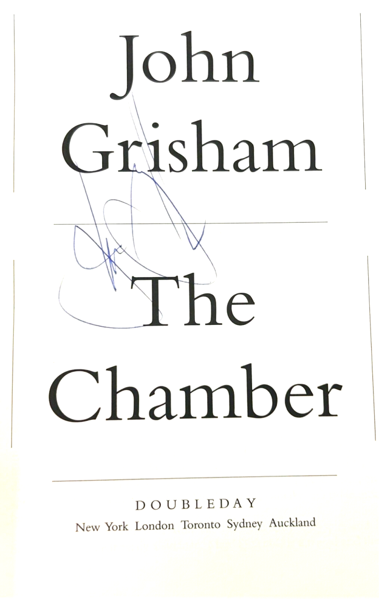 JOHN GRISHAM SIGNED AUTOGRAPH “THE CHAMBER” BOOK JSA COA COLLECTIBLE MEMORABILIA