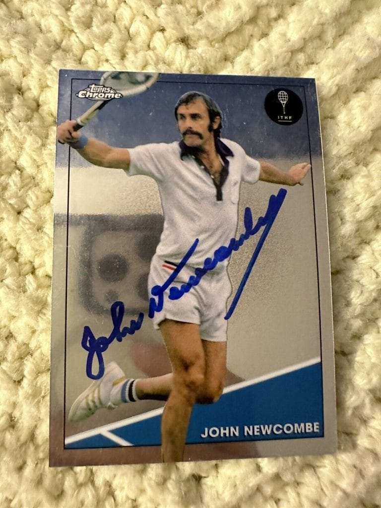JOHN NEWCOMBE SIGNED TRADING CARD AUTOGRAPHED TENNIS LEGEND COLLECTIBLE MEMORABILIA