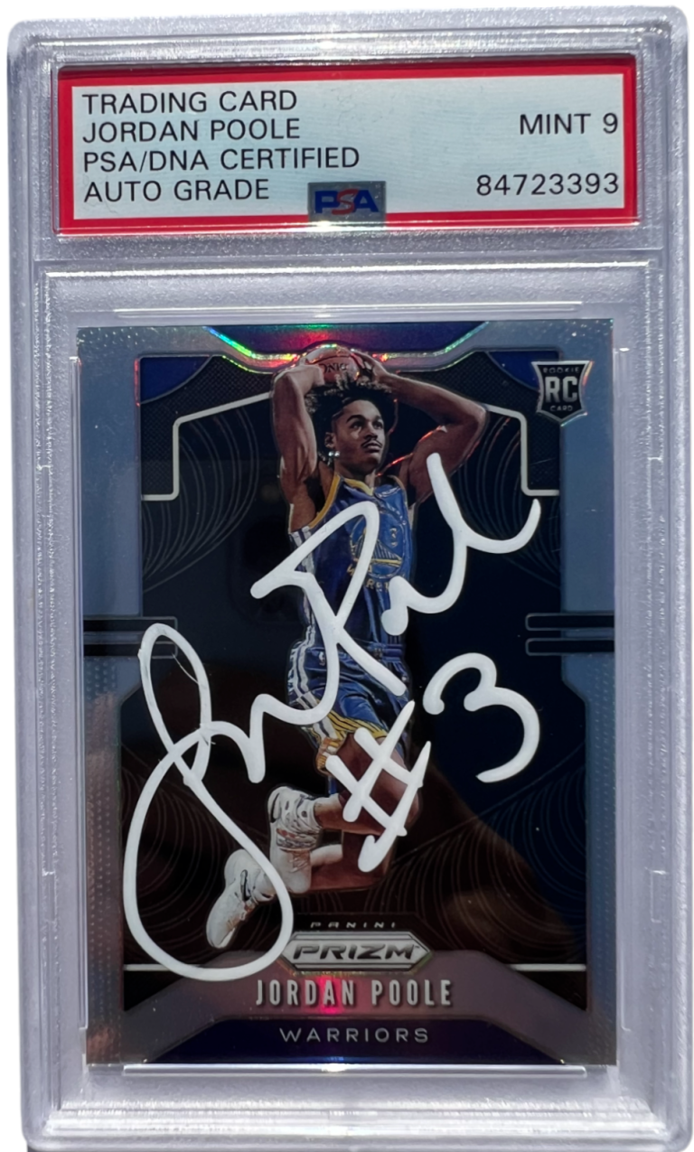 JORDAN POOLE SIGNED 2019-20 PANINI SILVER PRIZM ROOKIE CARD #272 RC AUTO PSA/DNA COLLECTIBLE MEMORABILIA