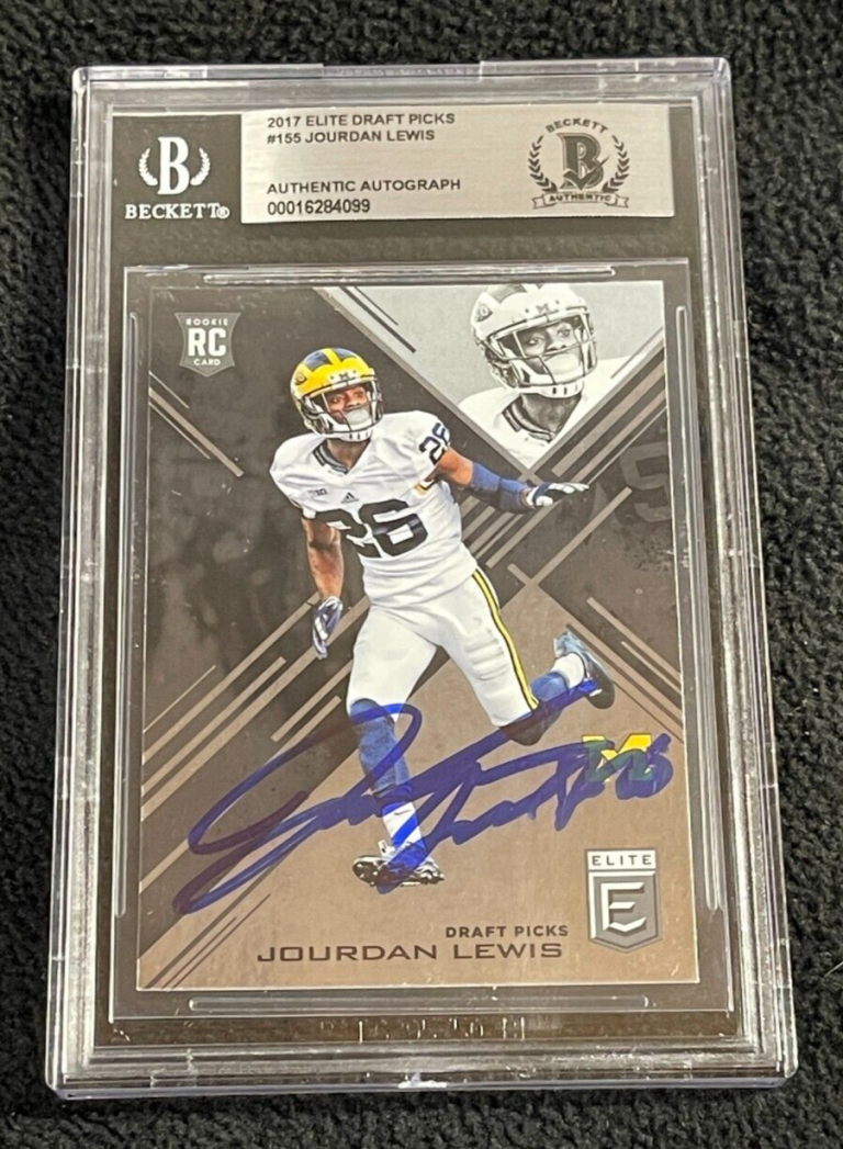 JOURDAN LEWIS SIGNED 2017 ELITE DRAFT PICKS ROOKIE CARD #155 BAS CERTIFIED COLLECTIBLE MEMORABILIA