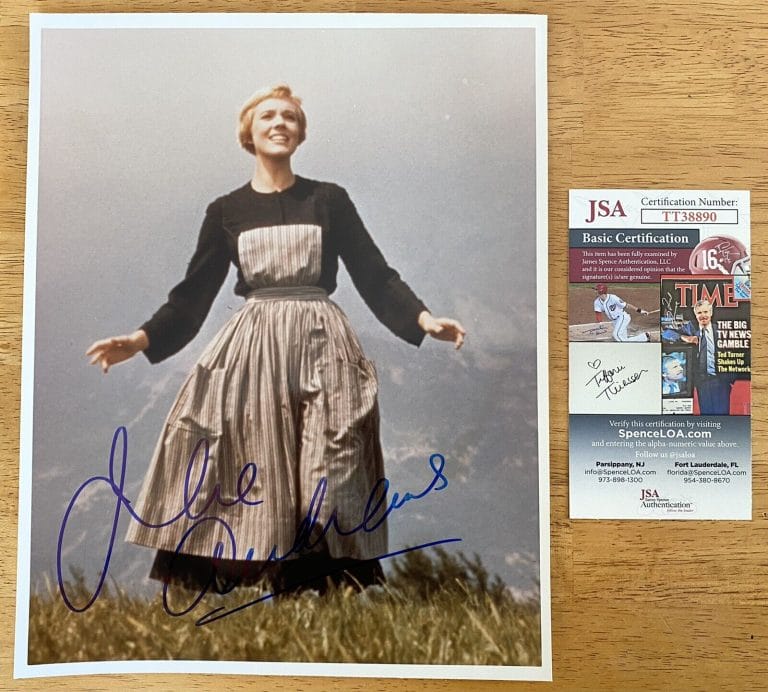 JULIE ANDREWS SIGNED AUTOGRAPHED SOUND OF MUSIC 8×10 PHOTO JSA CERTIFIED COLLECTIBLE MEMORABILIA