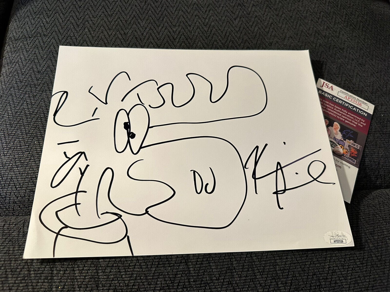 Kevin Smith Signed 8.5 X 11 Sketch JSA Authentication COA Bullwinkle Silent Bob