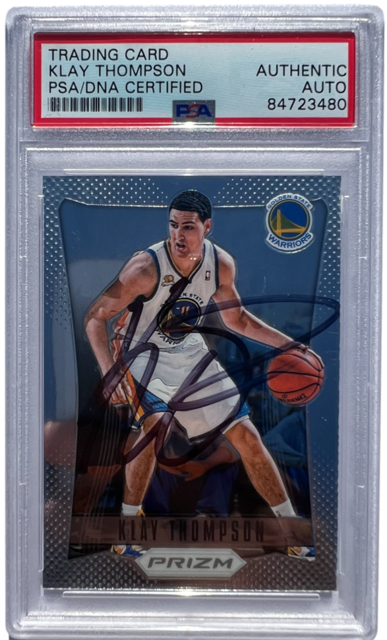 KLAY THOMPSON SIGNED 2012-13 PANINI PRIZM ROOKIE CARD #203 RC AUTO PSA/DNA COLLECTIBLE MEMORABILIA