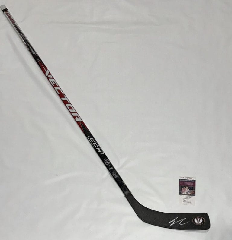 LEO CARLSSON SIGNED FULL SIZE HOCKEY STICK ANAHEIM MIGHTY DUCKS JSA COA COLLECTIBLE MEMORABILIA
