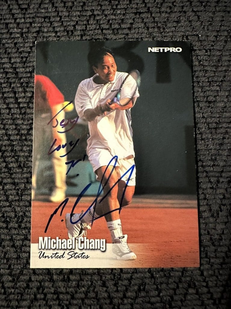 MICHAEL CHANG SIGNED TRADING CARD AUTOGRAPHED TENNIS LEGEND COLLECTIBLE MEMORABILIA