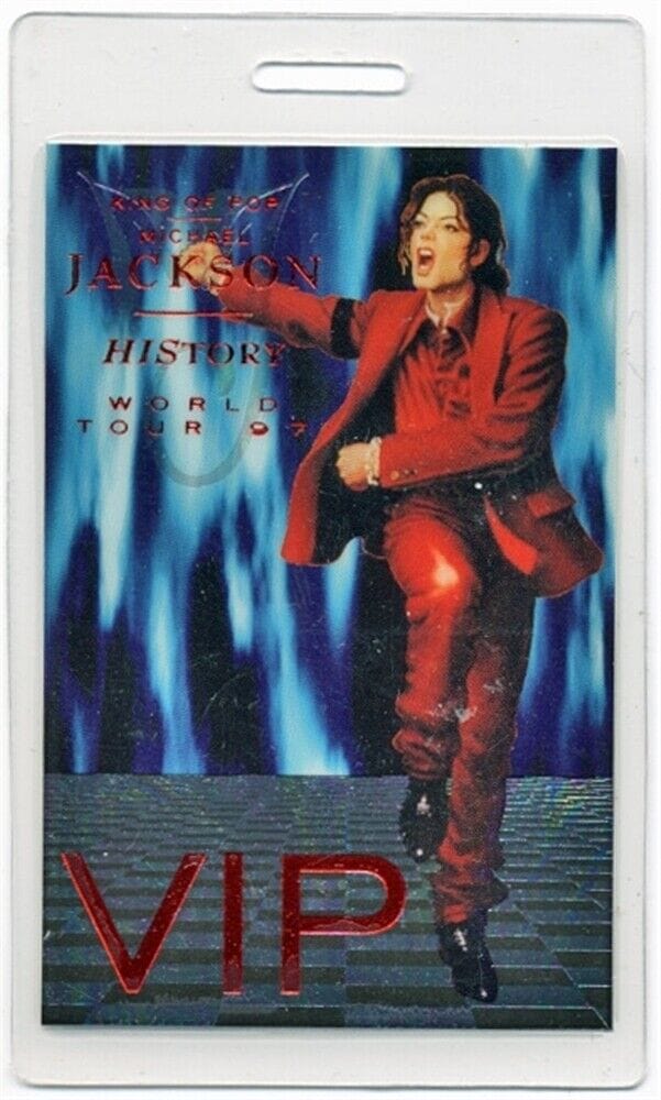 Michael Jackson 1997 History concert tour Band VIP foil Laminated ...