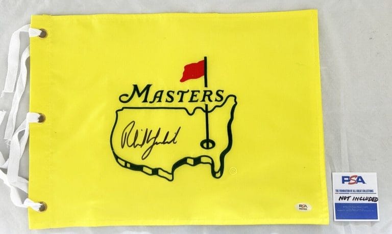 PHIL MICKELSON SIGNED MASTERS FLAG GOLF PIN FLAG PSA/DNA 1 COA COLLECTIBLE MEMORABILIA