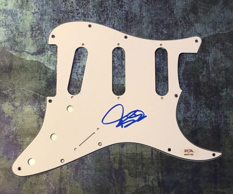 PSA TESLA ROCK BAND * JEFF KEITH * SIGNED ELECTRIC STRAT PICKGUARD PROOF COA COLLECTIBLE MEMORABILIA