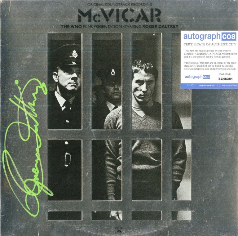 ROGER DALTREY SIGNED MCVICAR SOUNDTRACK VINYL RECORD THE WHO ACOA COLLECTIBLE MEMORABILIA