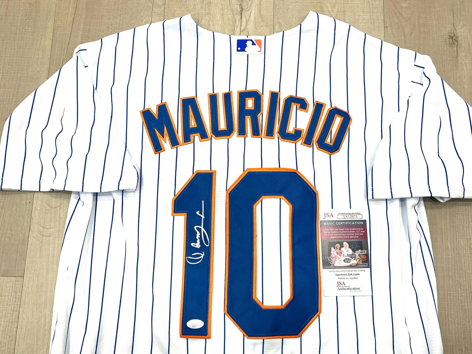 Ronny Mauricio Hand Signed New York Mets Jersey JSA Cert #1