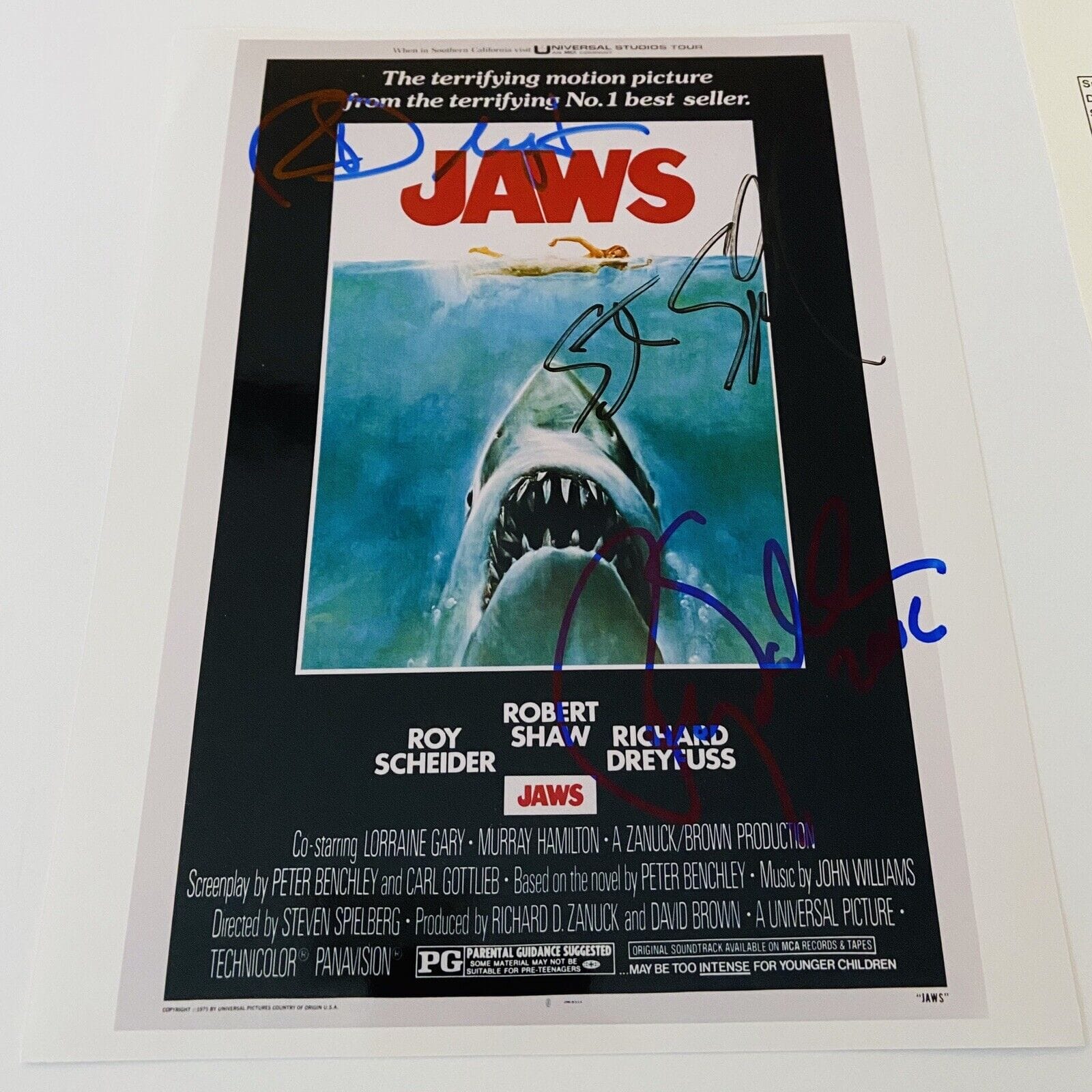 Roy Scheider Steven Spielberg Dreyfuss Signed Auto 8x10 Jaws Photo JSA ...