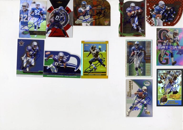 SHAUN ALEXANDER 2003 TOPPS CHROME BLACK REFRACTROR #/599 SIGNED SEAHAWKS CARD COLLECTIBLE MEMORABILIA