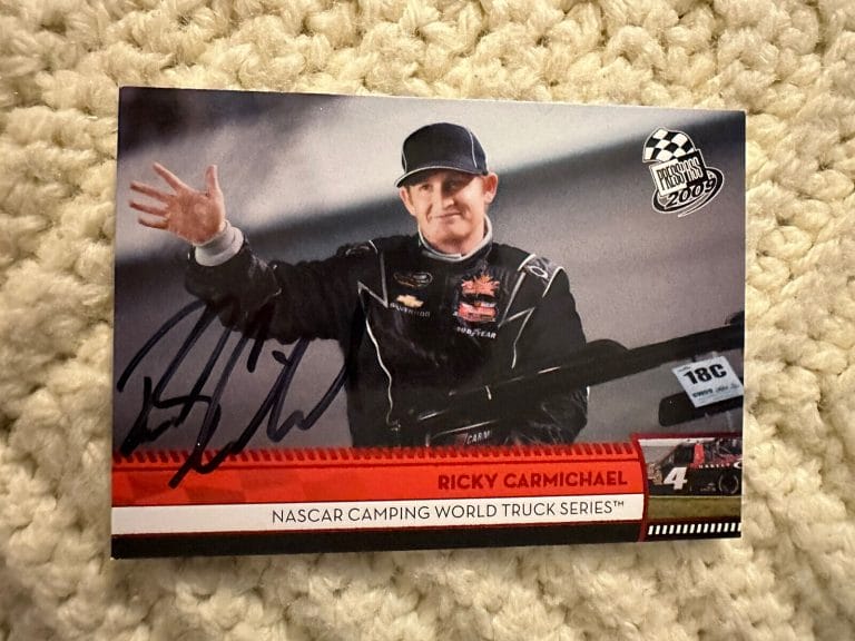 SIGNED TRADING CARD RICKY CARMICHAEL NASCAR AUTOGRAPHED MOTOCROSS AMA SUPERCROSS COLLECTIBLE MEMORABILIA