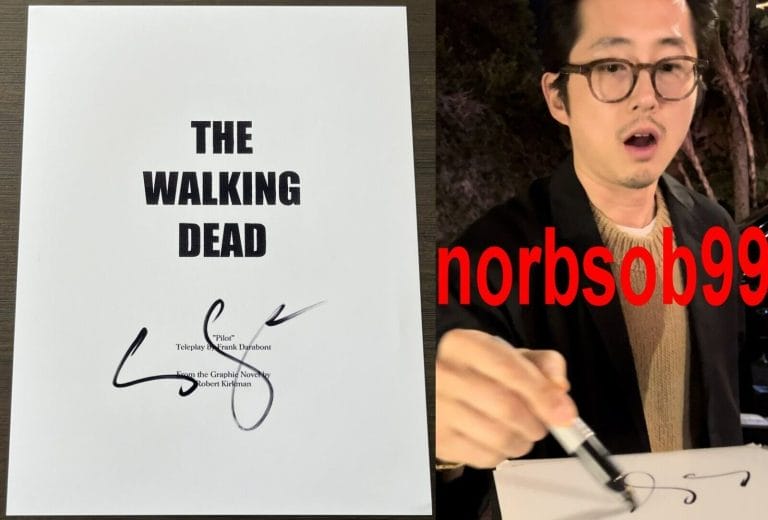 STEVEN YEUN SIGNED THE WALKING DEAD FULL PILOT SCRIPT W/EXACT PROOF BECKETT COA COLLECTIBLE MEMORABILIA