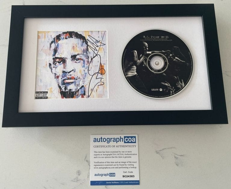 T.I. TIP SIGNED PAPER TRAIL FRAMED MATTED CD AUTOGRAPH COA ACOA CLIFFORD HARRIS COLLECTIBLE MEMORABILIA