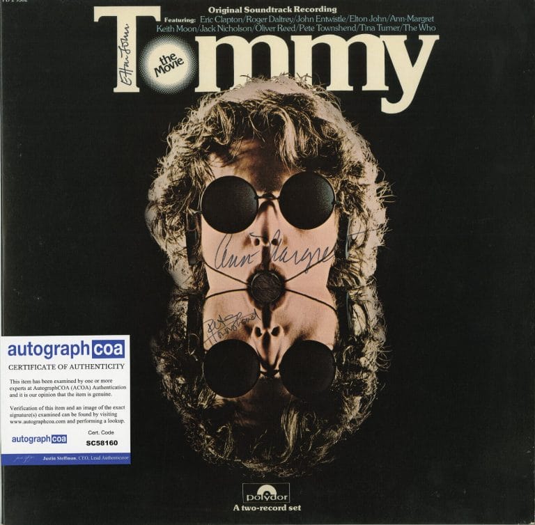 THE WHO TOMMY TEST PRESSING, SIGNED VINYL RECORD ACOA ELTON JOHN, PETE TOWNSHEND COLLECTIBLE MEMORABILIA