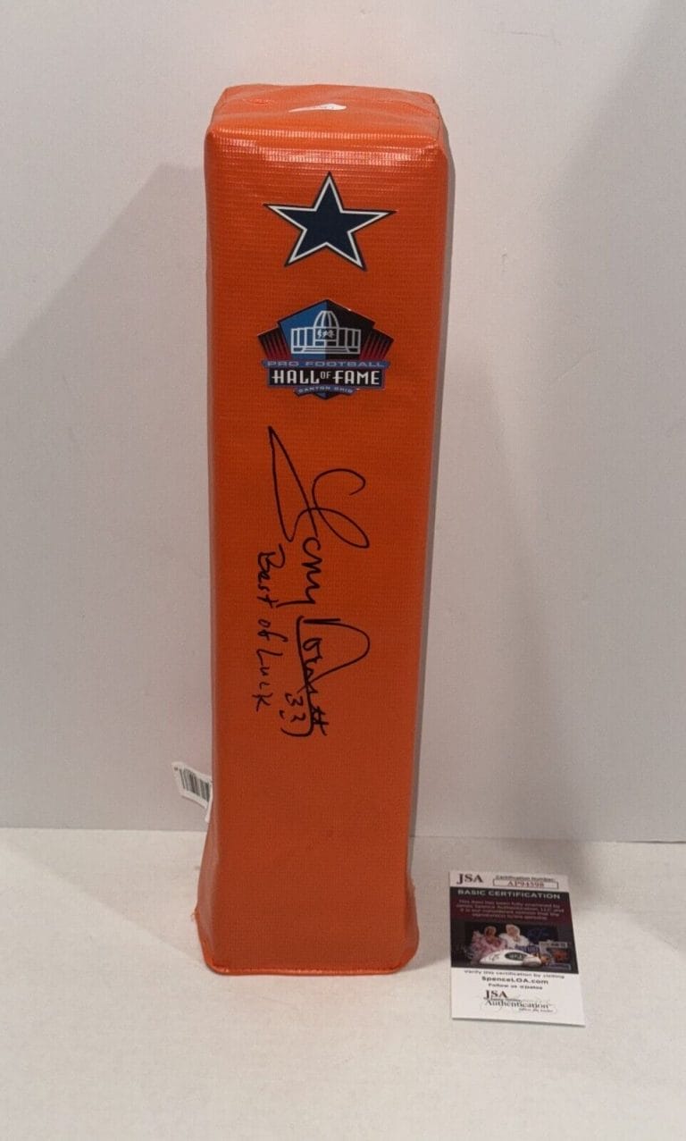 TONY DORSETT SIGNED TOUCHDOWN PYLON DALLAS COWBOYS FOOTBALL JSA COA COLLECTIBLE MEMORABILIA