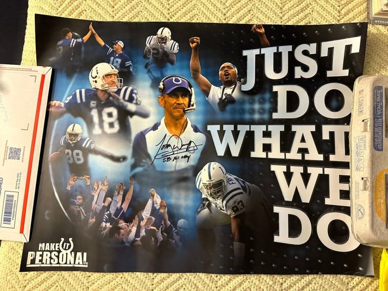 TONY DUNGY SIGNED INDIANAPOLIS COLTS POSTER AUTOGRAPHED COLLECTIBLE MEMORABILIA