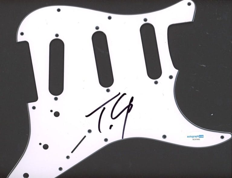 TYLER CONNOLLY THEORY OF A DEADMAN SIGNED AUTOGRAPH STRAT PICKGUARD ACOA GUITAR COLLECTIBLE MEMORABILIA