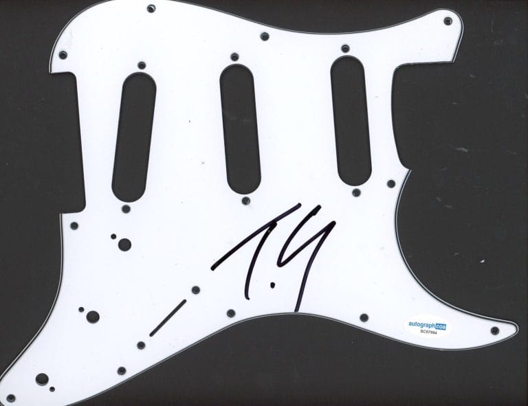 TYLER CONNOLLY THEORY OF A DEADMAN SIGNED AUTOGRAPH STRAT PICKGUARD ACOA GUITAR COLLECTIBLE MEMORABILIA