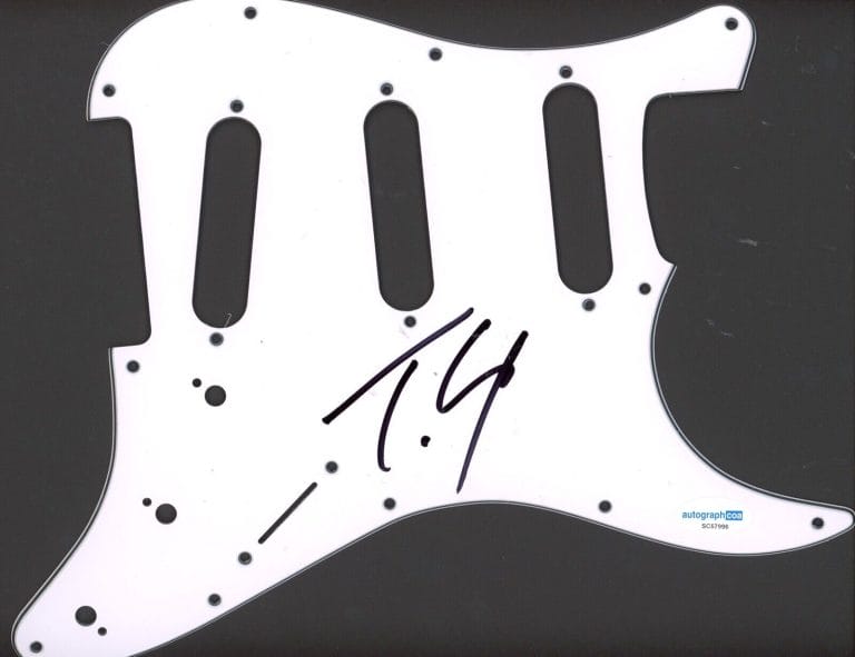TYLER CONNOLLY THEORY OF A DEADMAN SIGNED AUTOGRAPH STRAT PICKGUARD ACOA GUITAR COLLECTIBLE MEMORABILIA