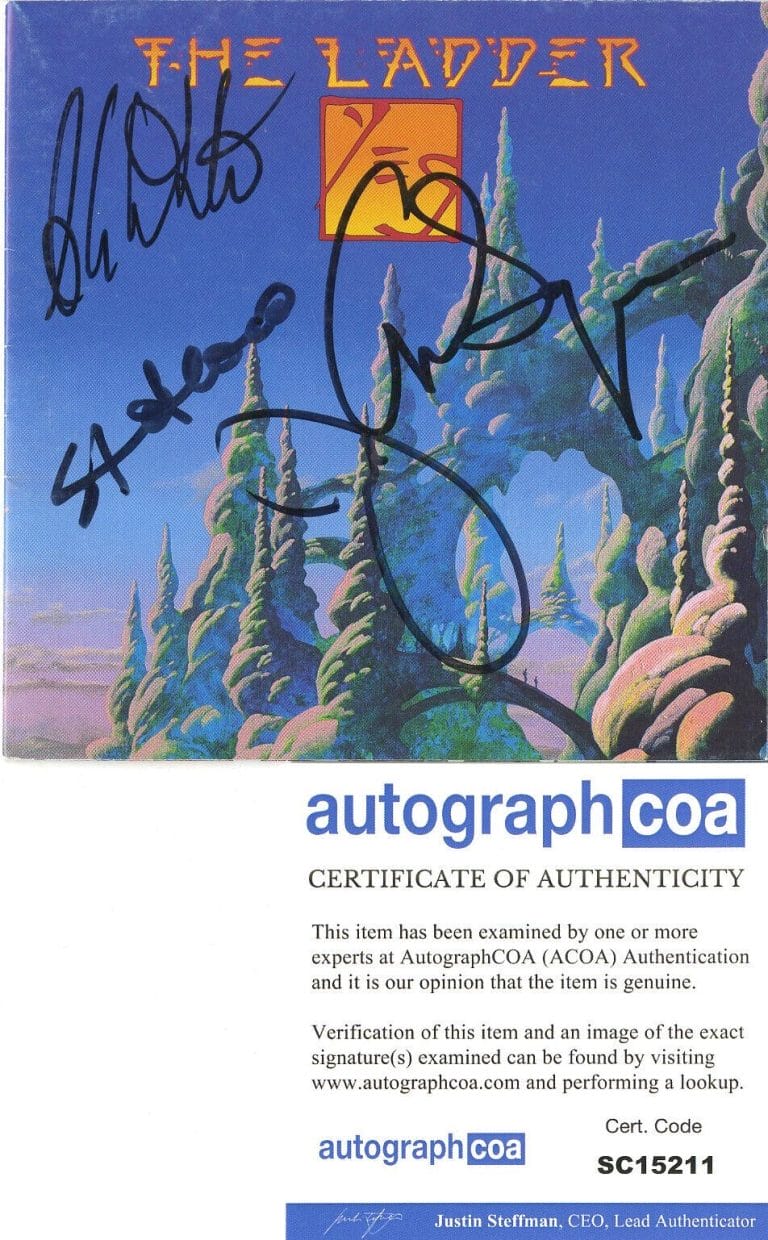 YES THE LADDER SIGNED CD JON ANDERSON, CHRIS SQUIRE, ALAN WHITE, STEVE HOWE ACOA COLLECTIBLE MEMORABILIA