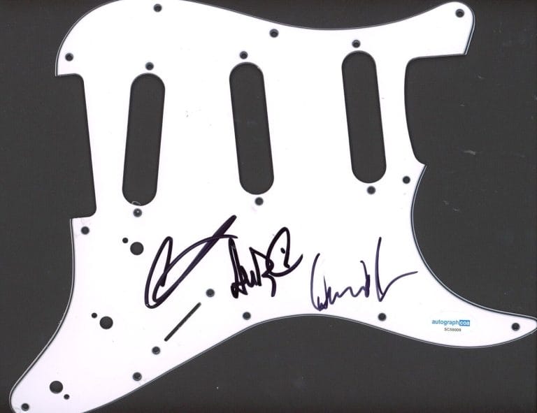 YONDER MOUNTAIN STRING BAND SIGNED AUTOGRAPH STRAT GUITAR PICKGUARD ACOA COLLECTIBLE MEMORABILIA