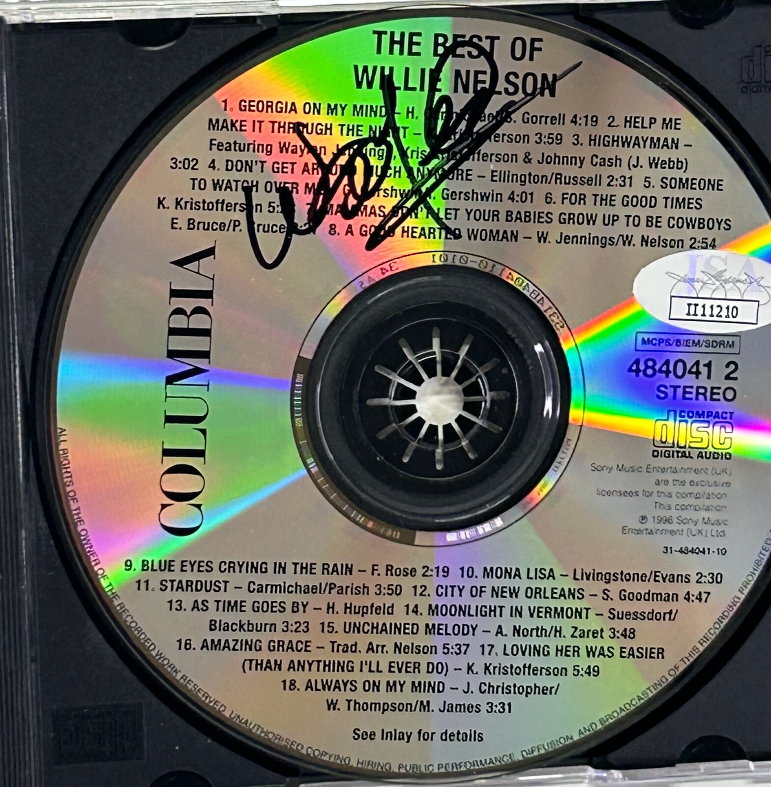 WILLIE NELSON Signed Autograph CD 
