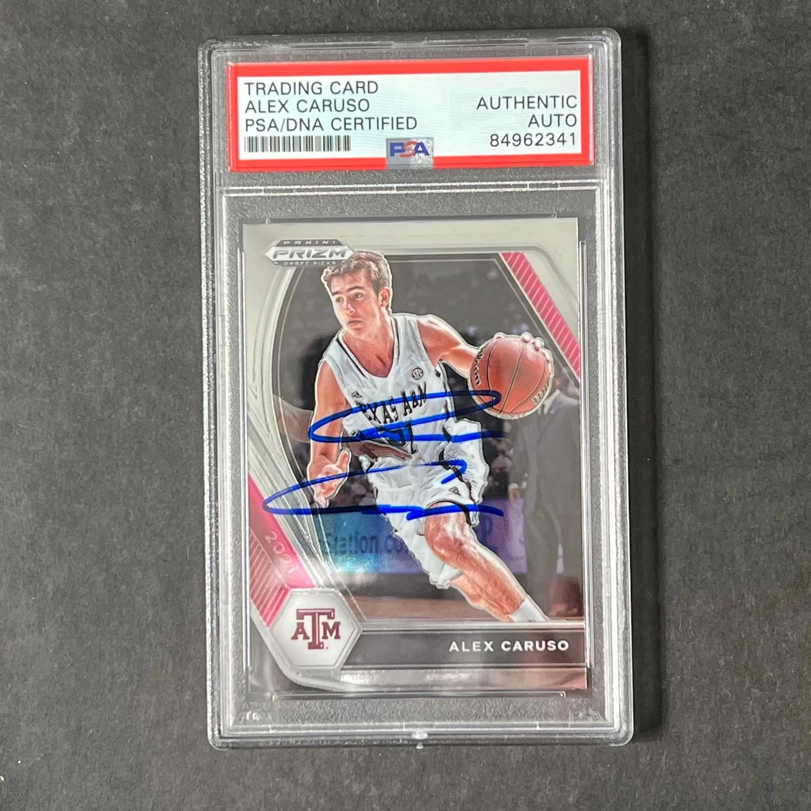 2021 Panini Prizm Draft Picks #76 Alex Caruso Signed Card AUTO PSA Slabbed Laker