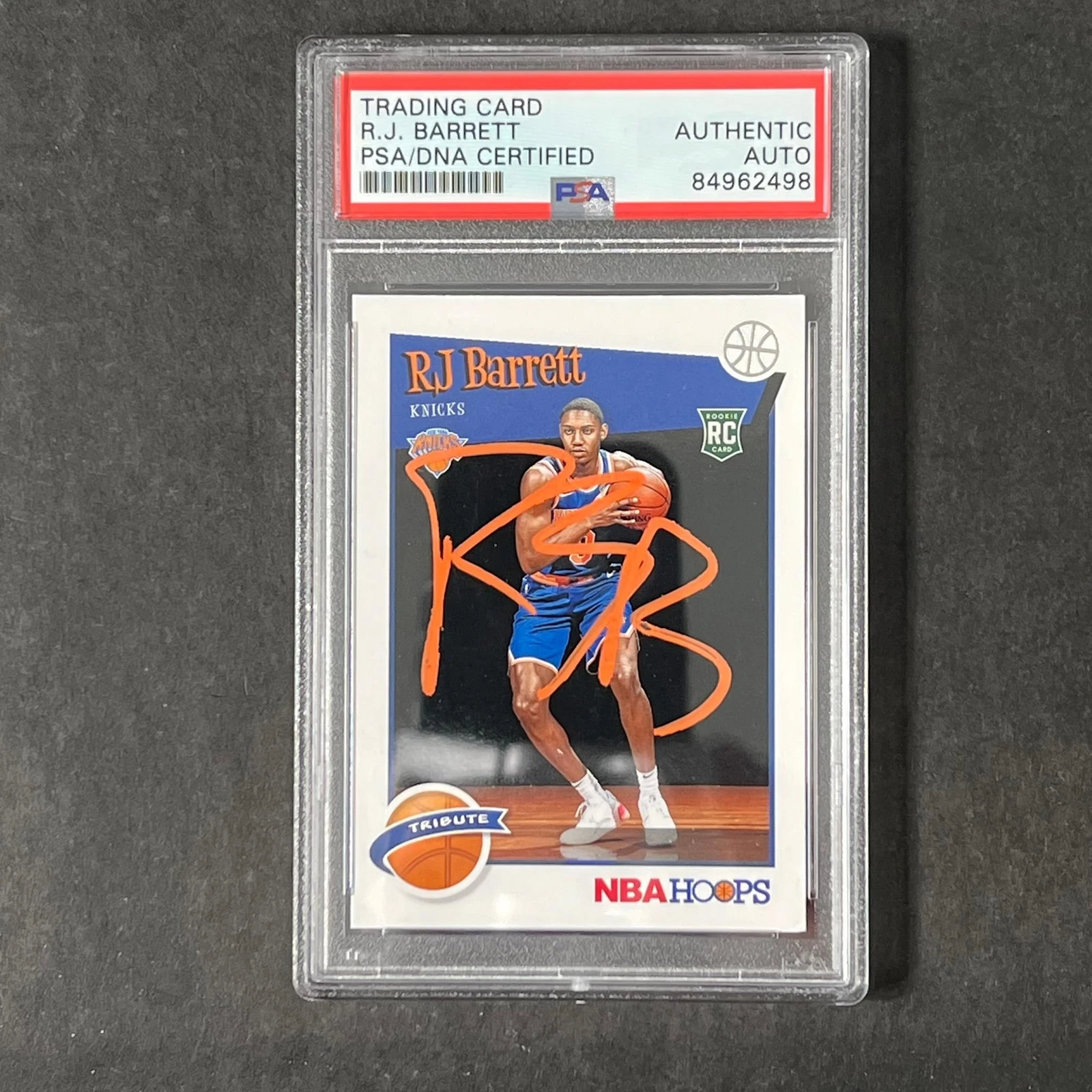 2019-20 Panini Hoops #298 RJ Barrett Signed Card PSA Slabbed Knicks