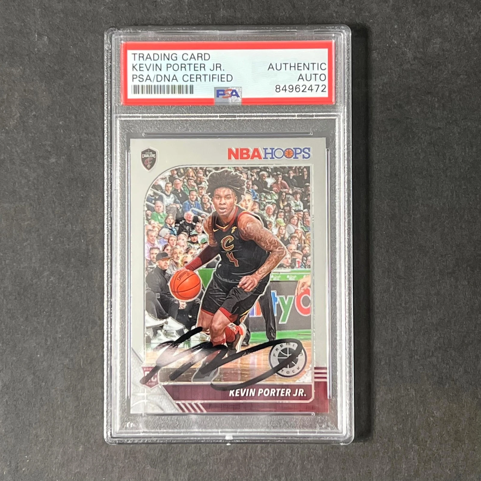 2019-20 Panini Hoops Premium Stock #225 Kevin Porter Jr. Signed Card PSA Slabbed